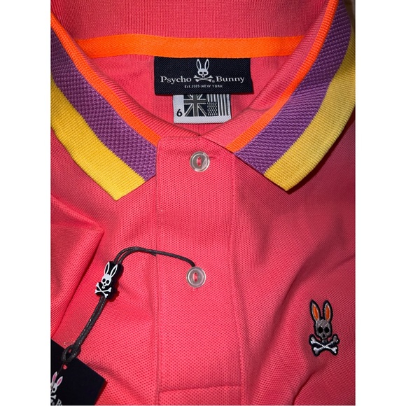 PSYCHO BUNNY ~ Mens Oliver Neon Tipped Polo (NWT) - Picture 11 of 12